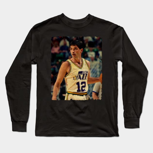 John Stockton - Vintage Design Of Basketball Long Sleeve T-Shirt by JULIAN AKBAR PROJECT